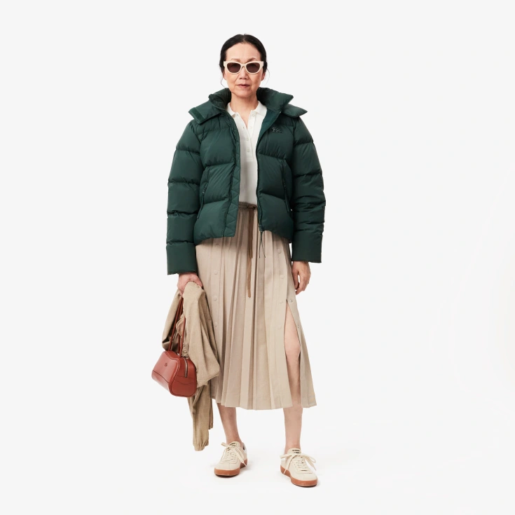 Женская длинная плиссированная фланелевая юбка Lacoste