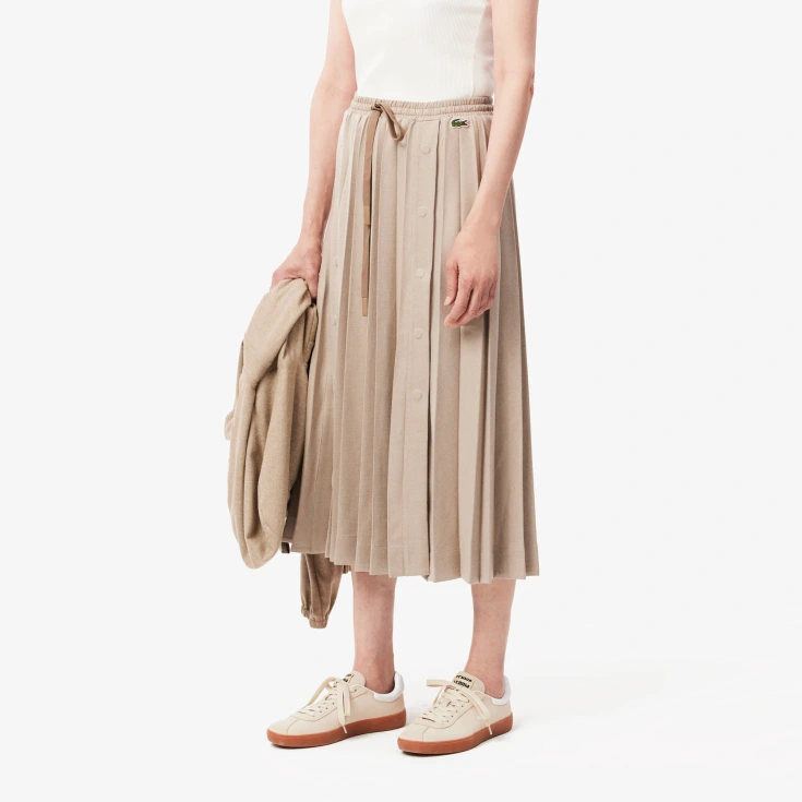 Женская длинная плиссированная фланелевая юбка Lacoste