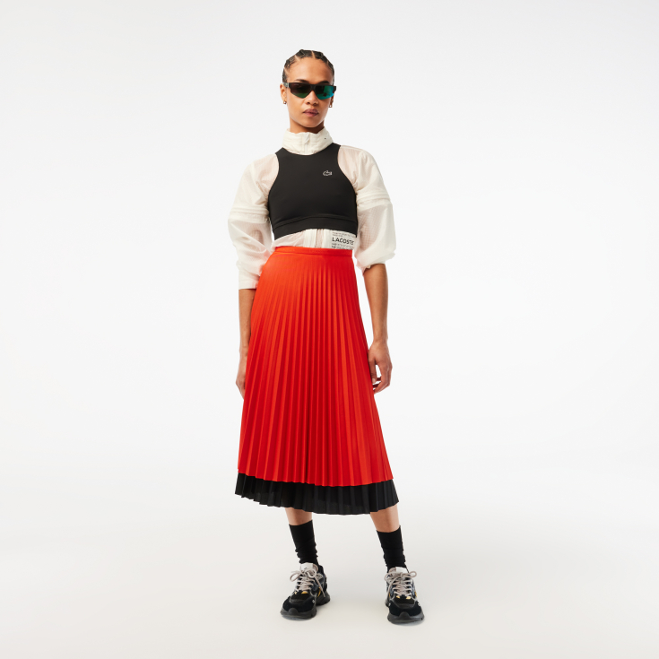 Женская плиссированная юбка Lacoste