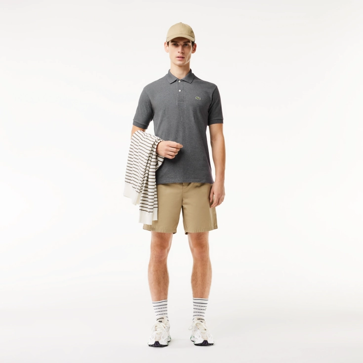 Мужское поло L.12.12 из меланжевой ткани