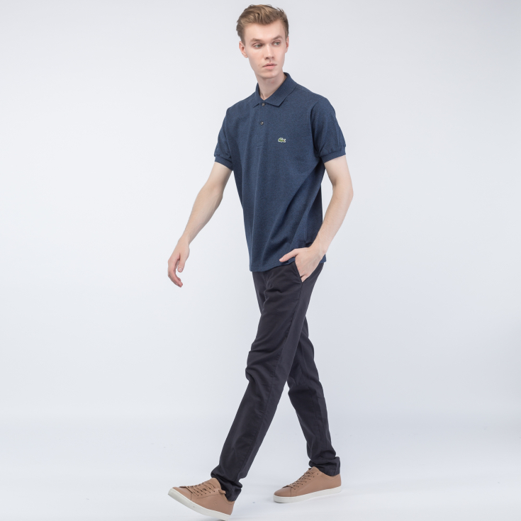 Мужское поло L.12.12 из меланжевой ткани