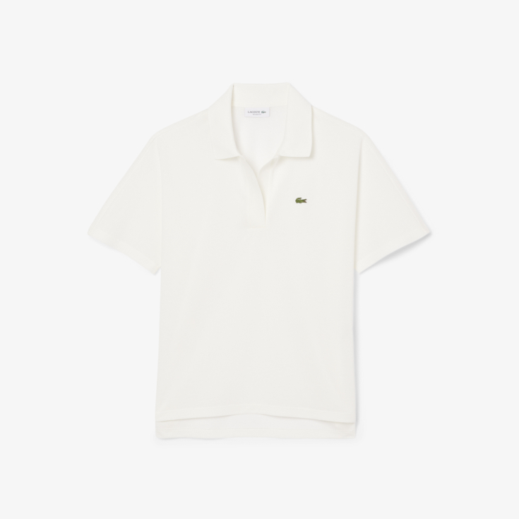 Женская рубашка-поло Lacoste из струящегося хлопка Loose Fit
