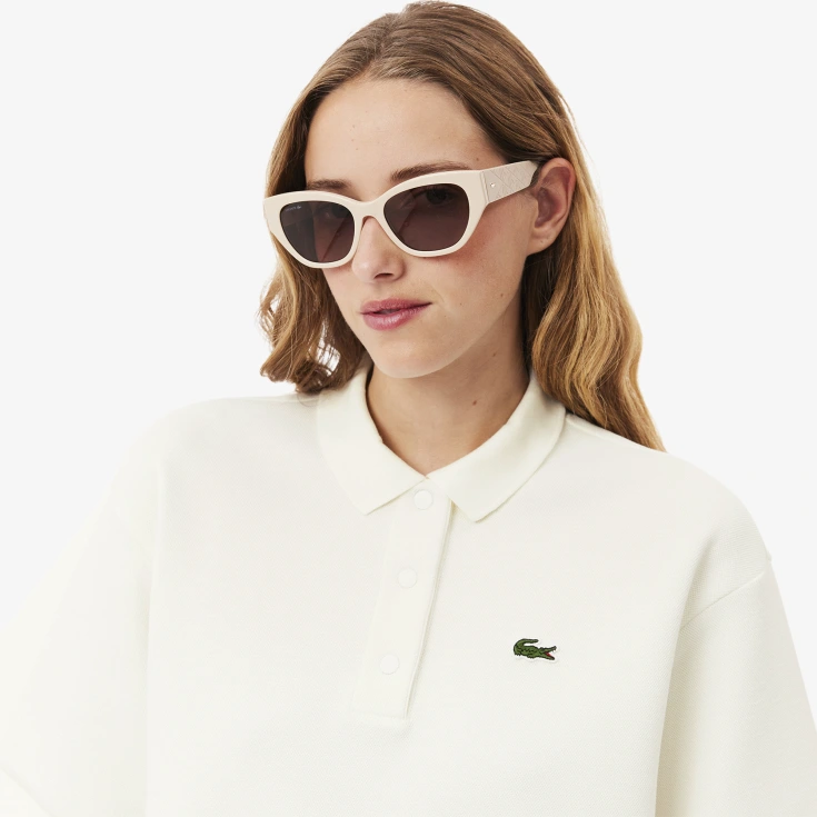Женское поло Lacoste из смеси эластичного органического хлопка