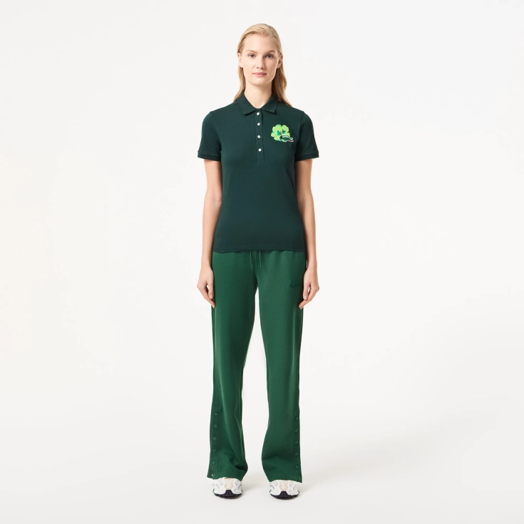 Женское хлопковое эластичное мини-поло Lacoste L.12.D