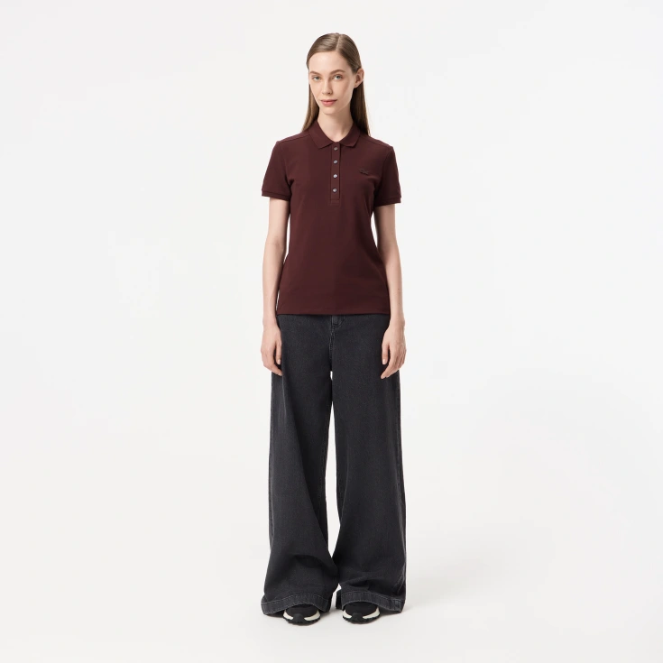 Женское поло Lacoste Slim Fit из эластичного хлопка