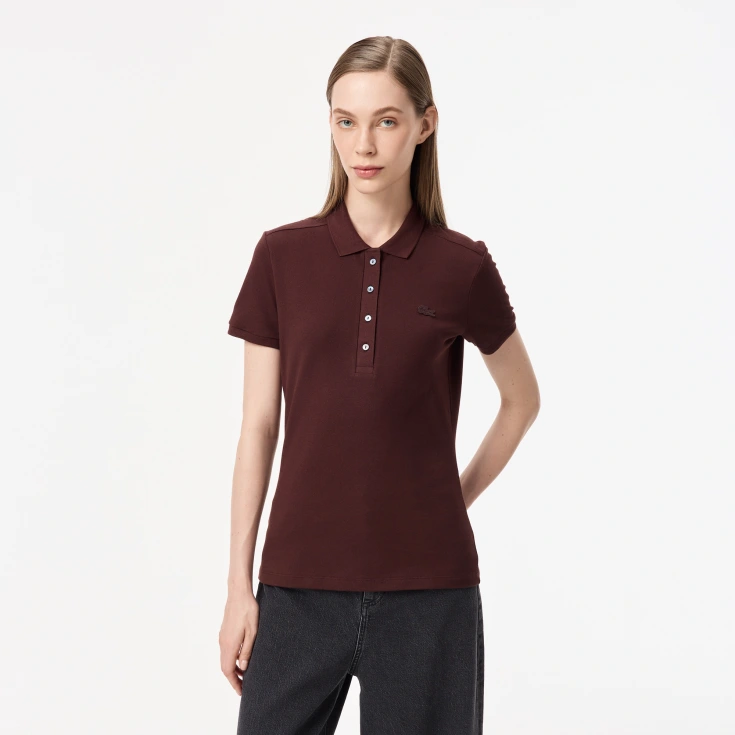 Женское поло Lacoste Slim Fit из эластичного хлопка
