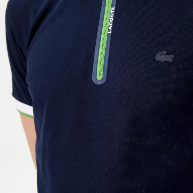 Мужское спортивное поло Lacoste на молнии