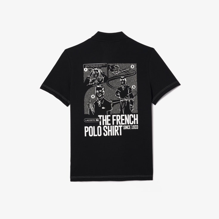 Мужское поло Lacoste с контрастным принтом