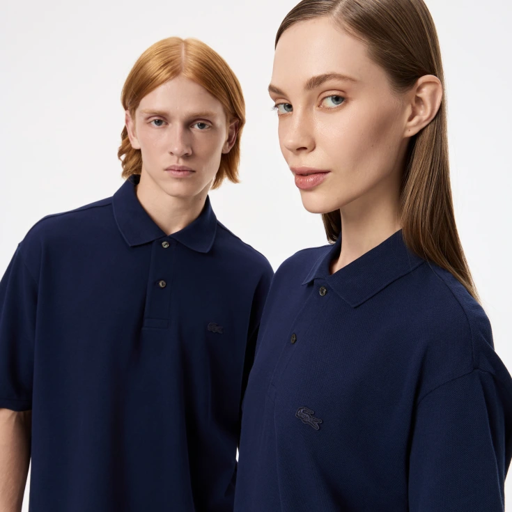 Мужская рубашка-поло Lacoste Loose Fit из плотного хлопка