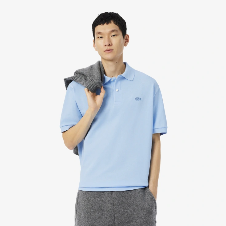 Мужская рубашка-поло Lacoste Loose Fit из плотного хлопка