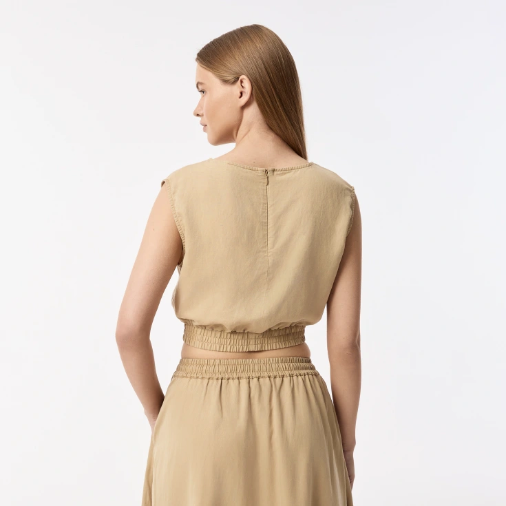 Женская лёгкая рубашка Lacoste из смеси льна