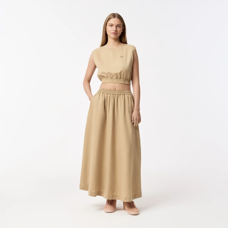 Женская лёгкая рубашка Lacoste из смеси льна