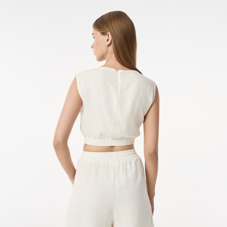 Женская лёгкая рубашка Lacoste из смеси льна