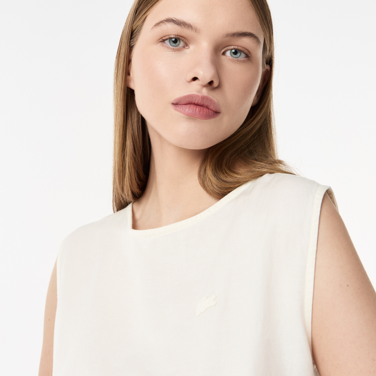 Женская лёгкая рубашка Lacoste из смеси льна