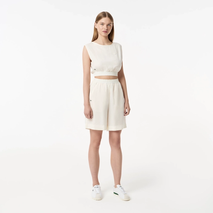 Женская лёгкая рубашка Lacoste из смеси льна