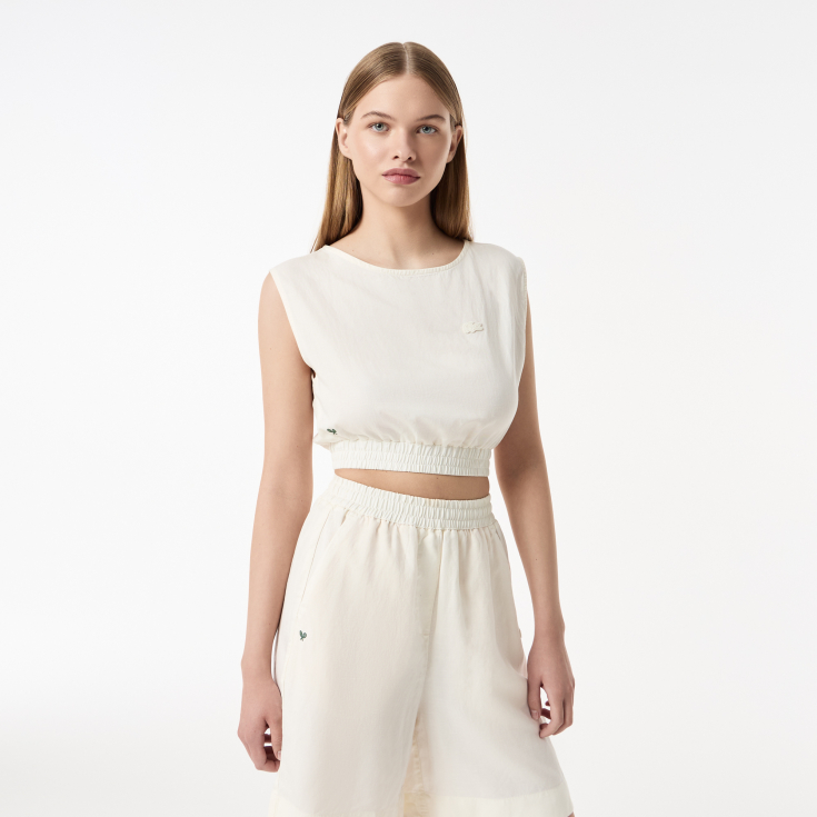 Женская лёгкая рубашка Lacoste из смеси льна