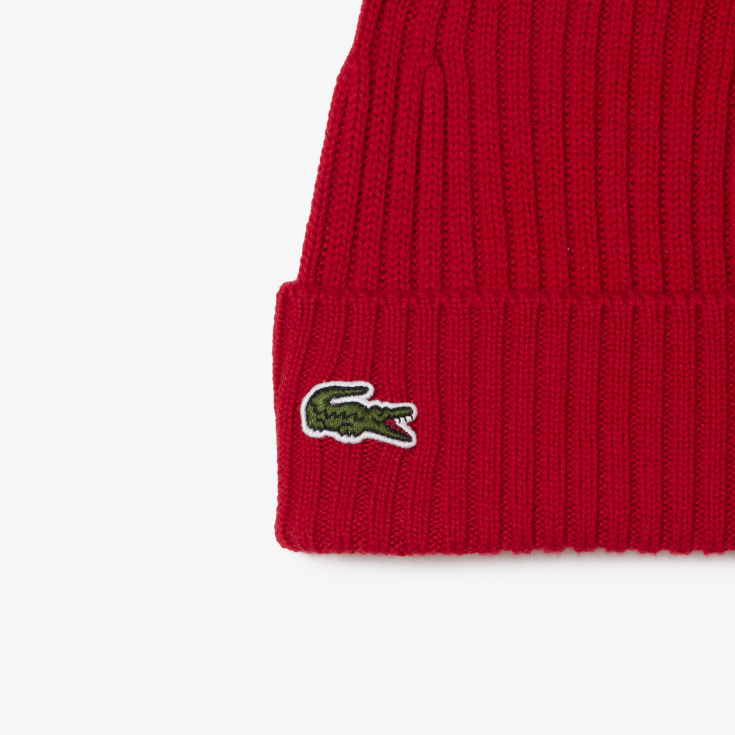 Шерстяная шапка Lacoste Unisex в рубчик