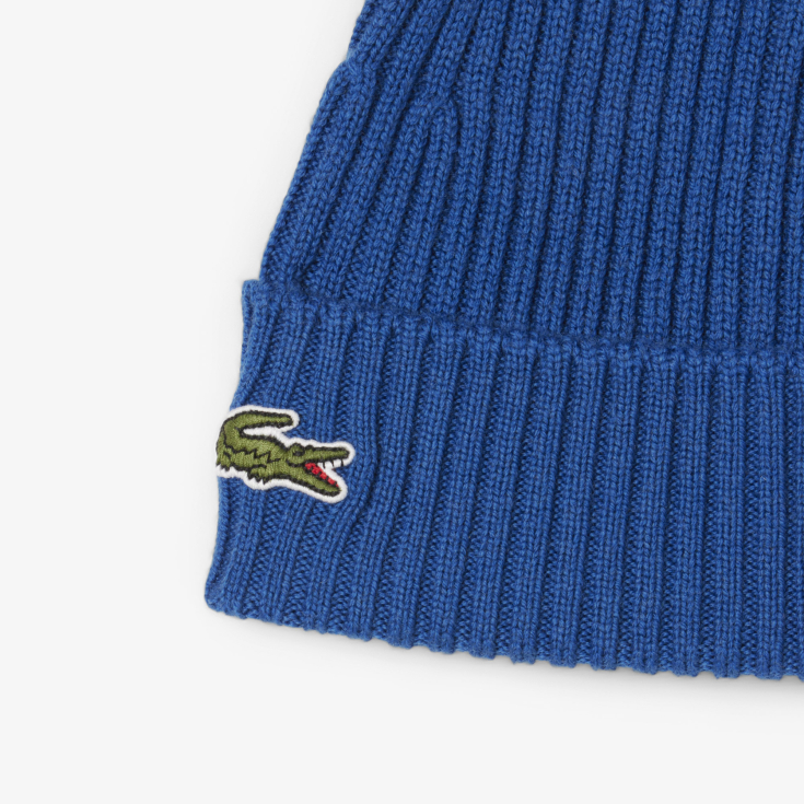 Шерстяная шапка Lacoste Unisex в рубчик