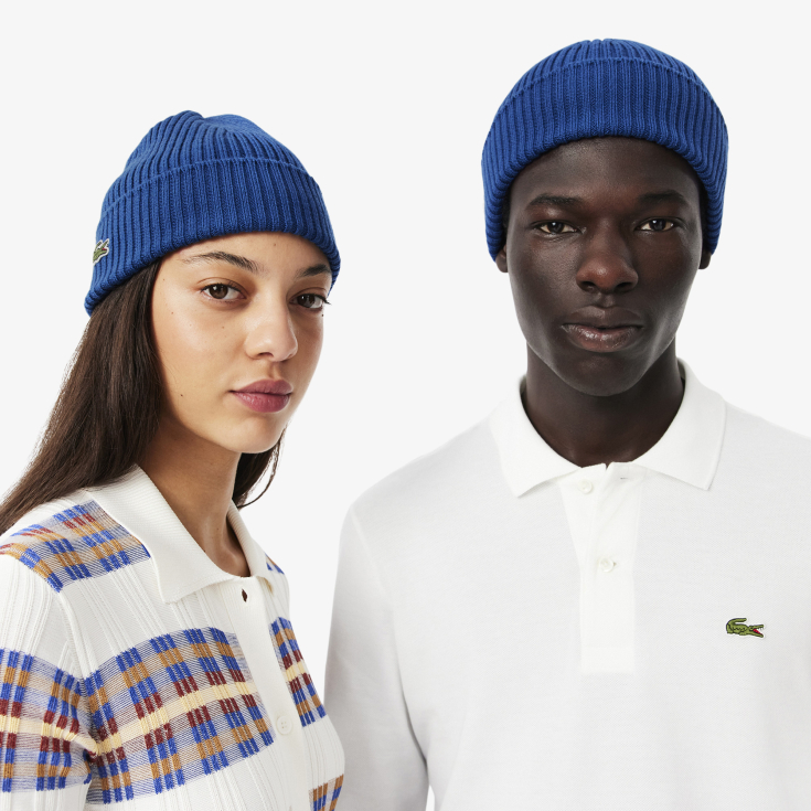 Шерстяная шапка Lacoste Unisex в рубчик