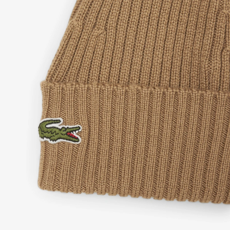 Шерстяная шапка Lacoste Unisex в рубчик
