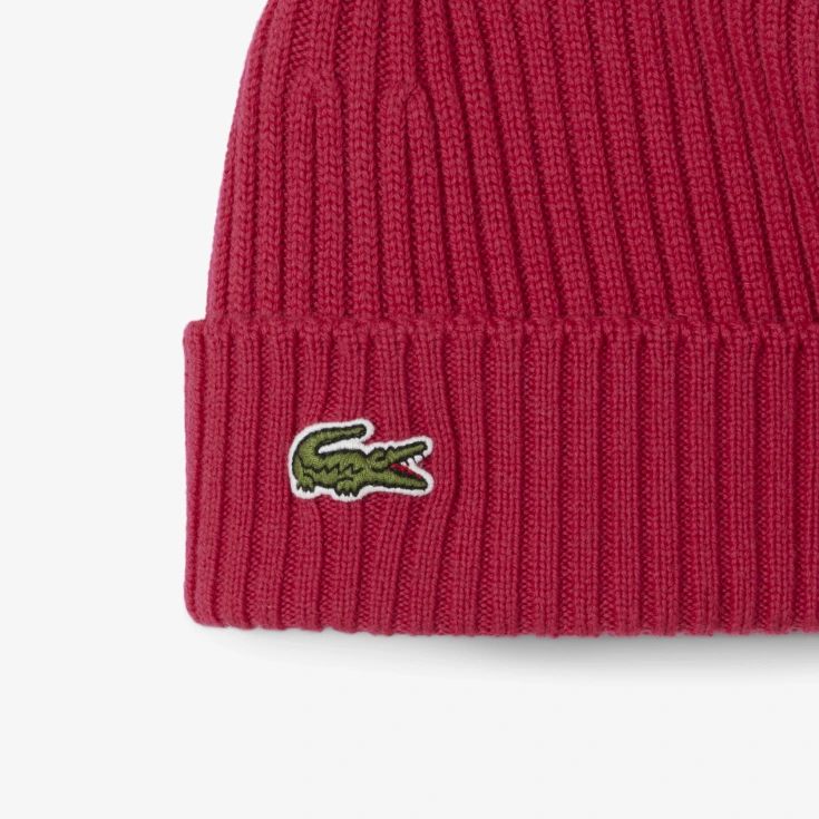 Шерстяная шапка Lacoste Unisex в рубчик