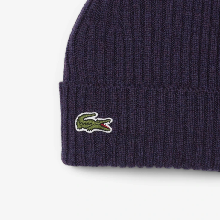 Шерстяная шапка Lacoste Unisex в рубчик