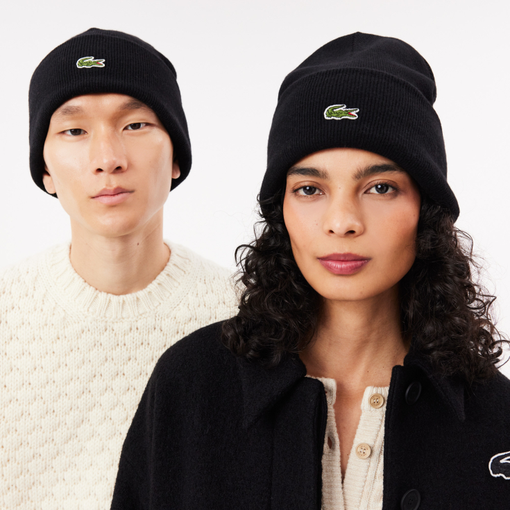 Шерстяная шапка Lacoste Unisex в рубчик