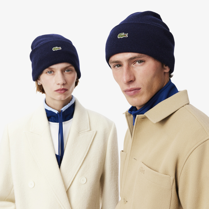 Шерстяная шапка Lacoste Unisex в рубчик