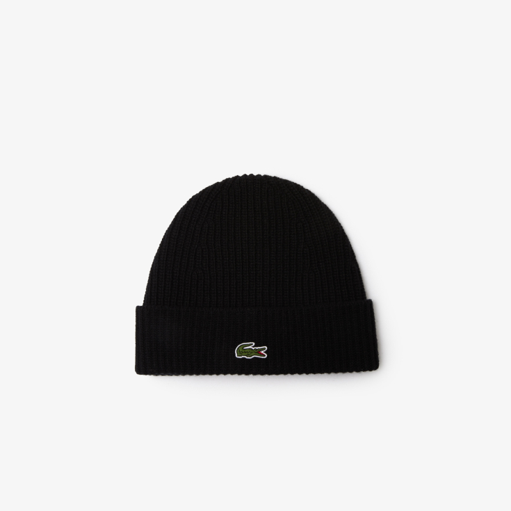 Вязаная шапка-бини Lacoste из шерсти