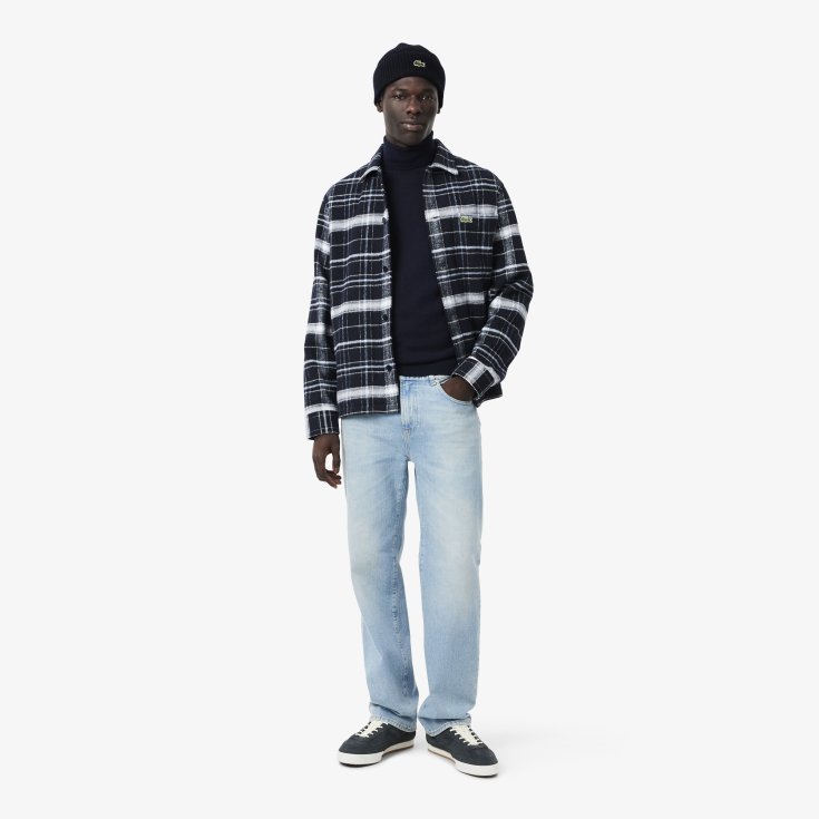 Вязаная шапка-бини Lacoste из шерсти