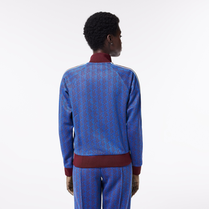 Женская жаккардовая толстовка Lacoste с монограммой на молнии