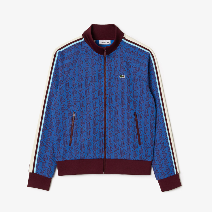 Женская жаккардовая толстовка Lacoste с монограммой на молнии