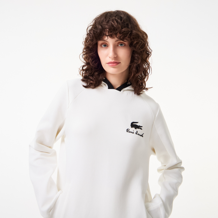 Женская хлопковая толстовка Lacoste с капюшоном