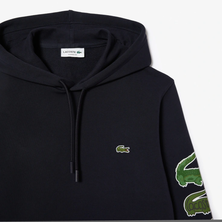 Хлопковое худи Lacoste Unisex с флисом