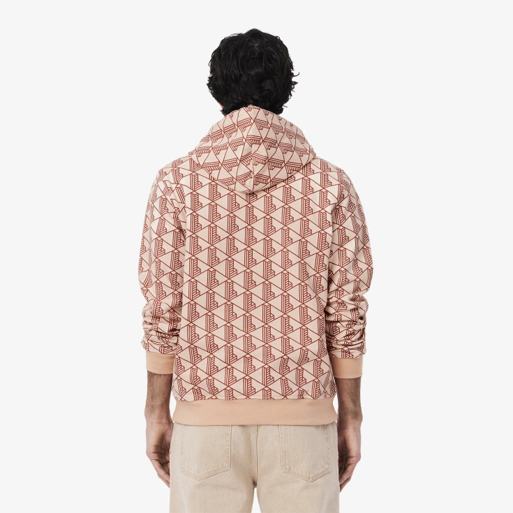 Мужская флисовая толстовка - худи Lacoste Monorgam