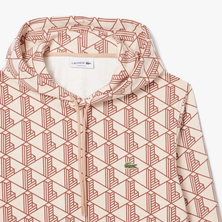 Мужская флисовая толстовка - худи Lacoste Monorgam