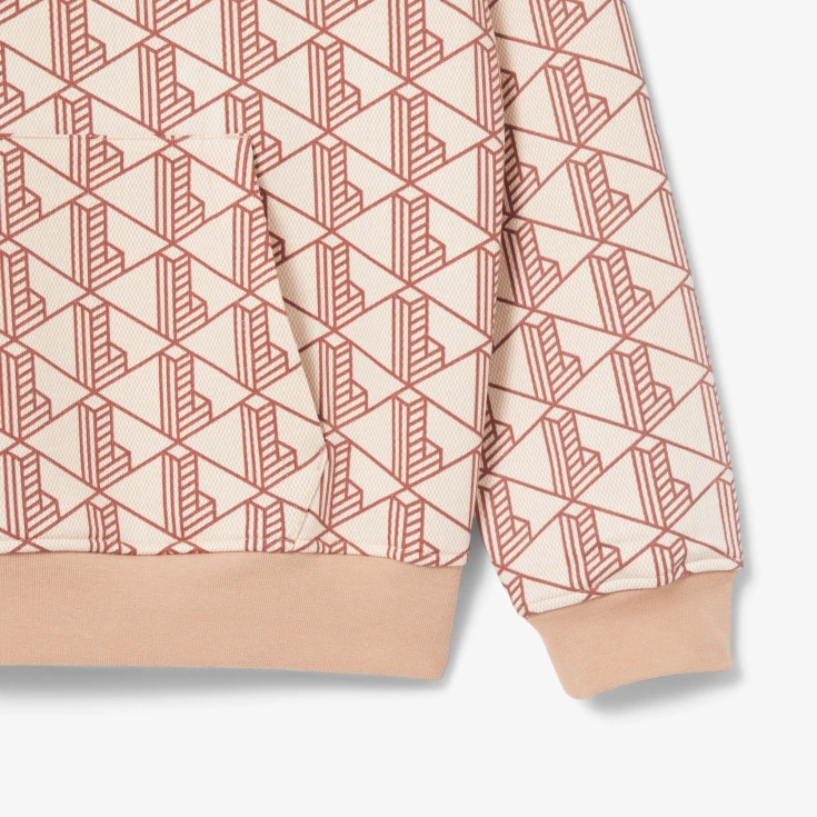 Мужская флисовая толстовка - худи Lacoste Monorgam