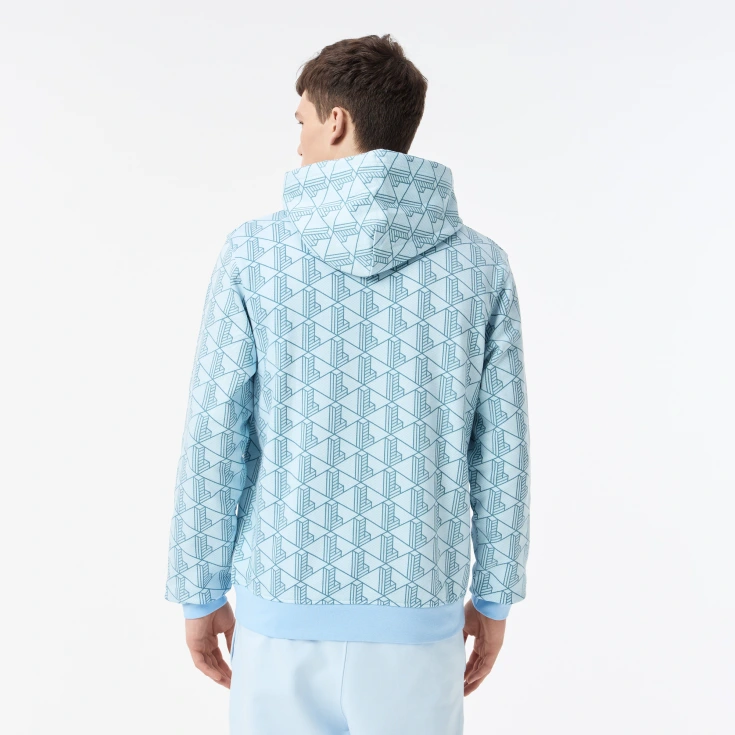 Мужская флисовая толстовка - худи Lacoste Monorgam