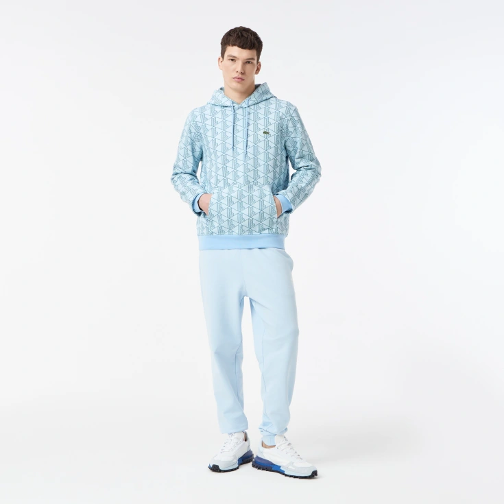 Мужская флисовая толстовка - худи Lacoste Monorgam