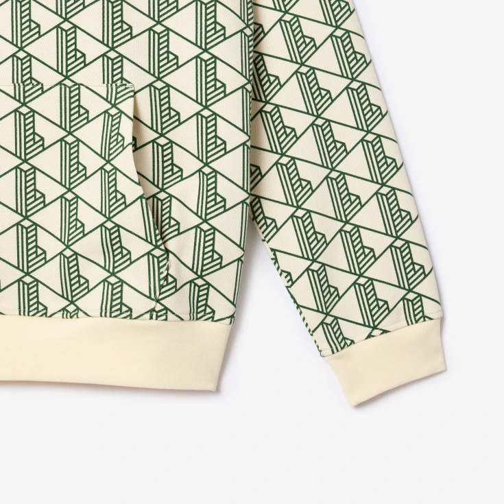 Мужская флисовая толстовка - худи Lacoste Monorgam