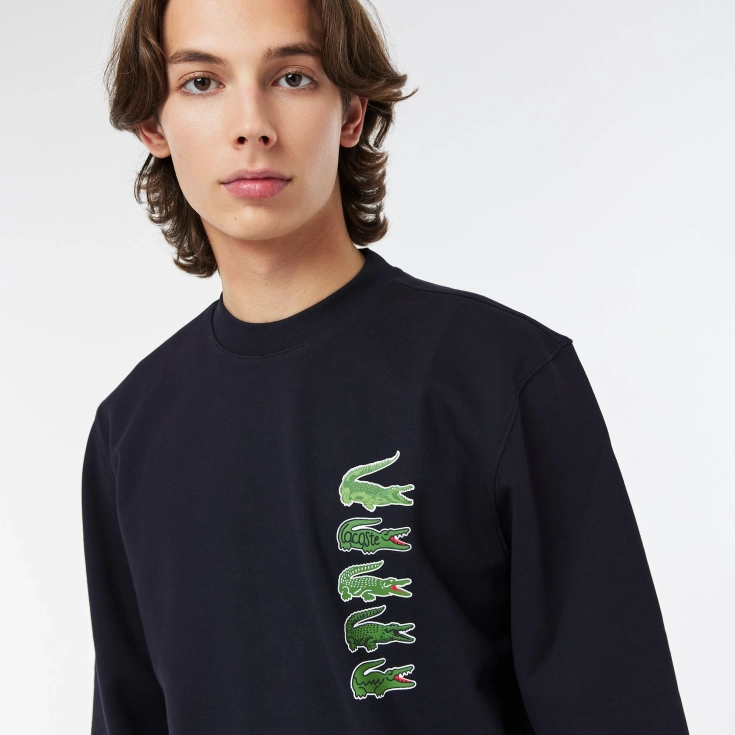 Мужской хлопковый свитшот Lacoste с флисом