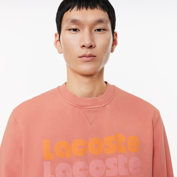 Мужской флисовый свитшот Lacoste с принтом