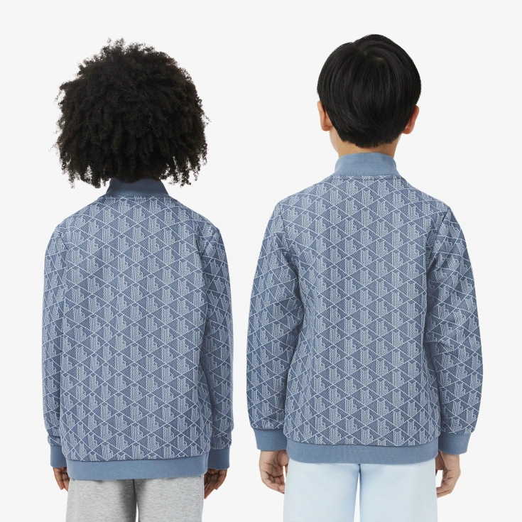 Детская толстовка Lacoste Paris Monogram с высоким воротом и застежкой-молнией