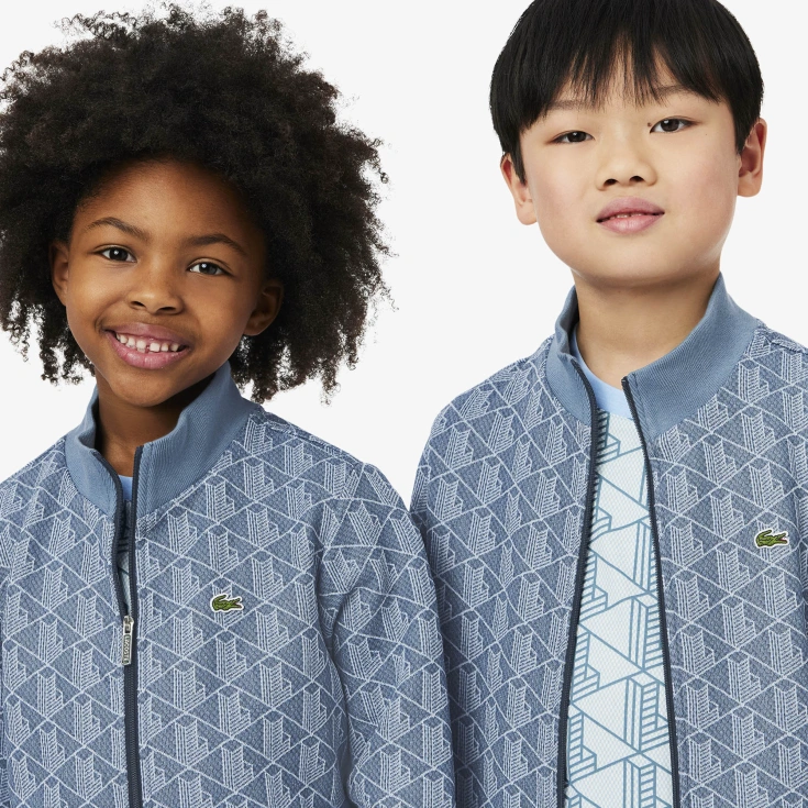 Детская толстовка Lacoste Paris Monogram с высоким воротом и застежкой-молнией
