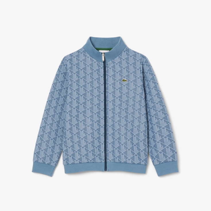 Детская толстовка Lacoste Paris Monogram с высоким воротом и застежкой-молнией
