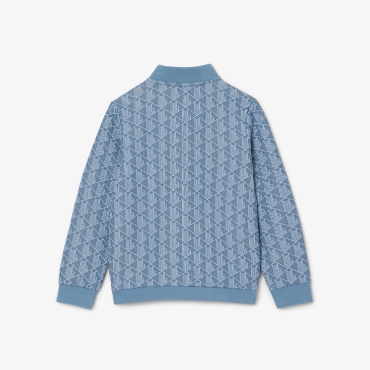 Детская толстовка Lacoste Paris Monogram с высоким воротом и застежкой-молнией
