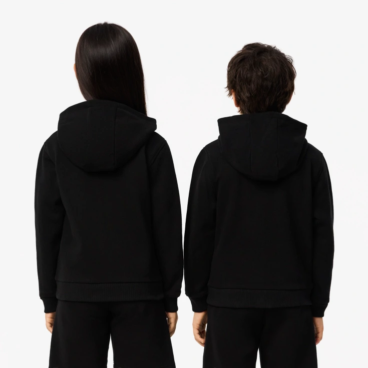 Детская флисовая толстовка Lacoste на молнии с капюшоном