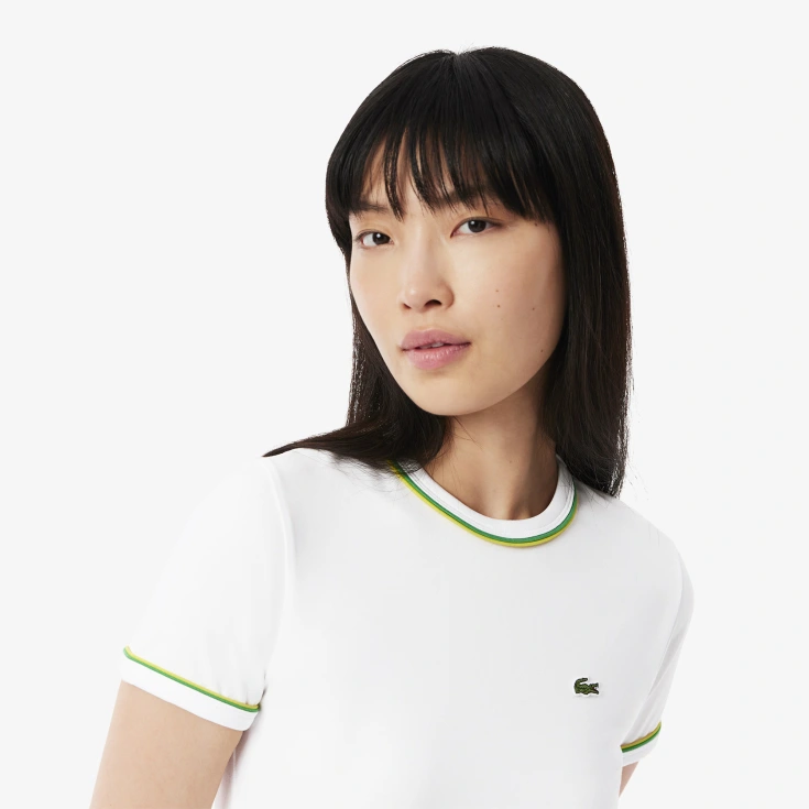 Женская хлопковая футболка Lacoste
