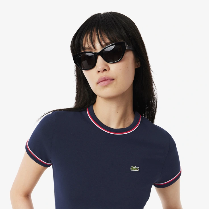 Женская хлопковая футболка Lacoste