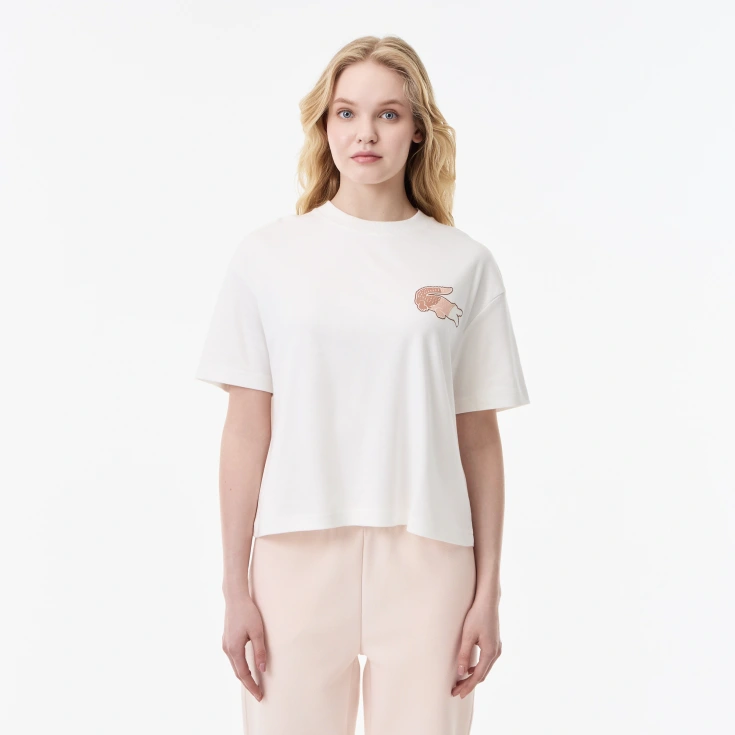 Женская футболка Lacoste из хлопка